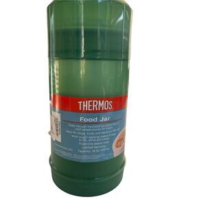 Thermos Vacuum Insulated 16 oz Green Wide Mouth Food Jar Cup With Lid